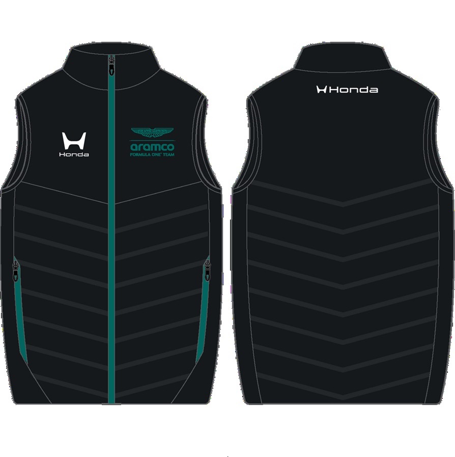 Aston Martin Padded Gilet - Black ���[��M�T�C�Y