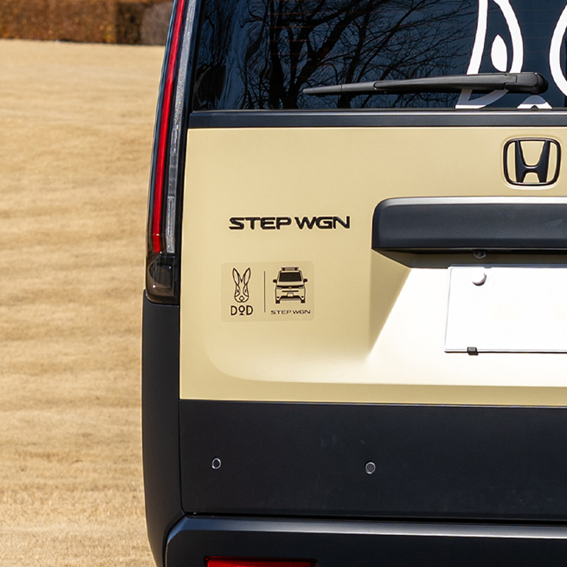 Honda STEP WGN(ウサップワゴン)×DOD(ディーオーディー)エクステリアステッカー　BK